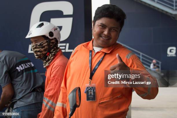 Marshall greets in paddock during the MotoGP Tests In Thailand on February 18, 2018 in Buri Ram, Thailand.