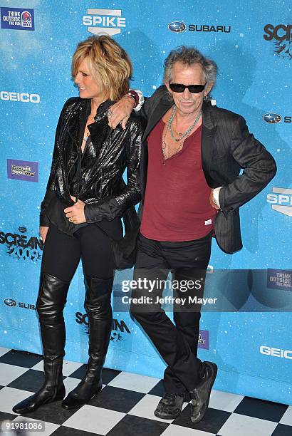 Patti Hansen and musician Keith Richards arrive at the Spike TV's "SCREAM 2009!" Awards at The Greek Theatre on October 17, 2009 in Los Angeles,...