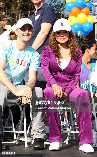 Dancer Aaron Carter and La Toya Jackson attend the 25th annual AIDS Walk Los Angeles on October 18, 2009 in Los Angeles, California.