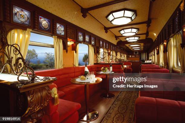 The Golden Eagle Trans-Siberian Express. The Rail Car Restaurant. Private Collection.