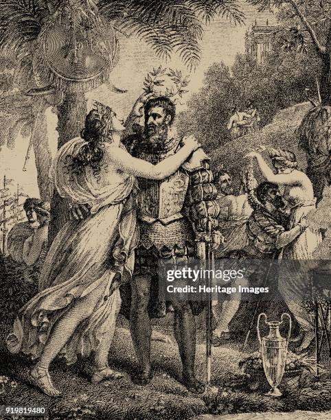 Vasco da Gama on the Island of Love. Illustration for The Lusiads by Luiz de Camoes, 1817. Private Collection.