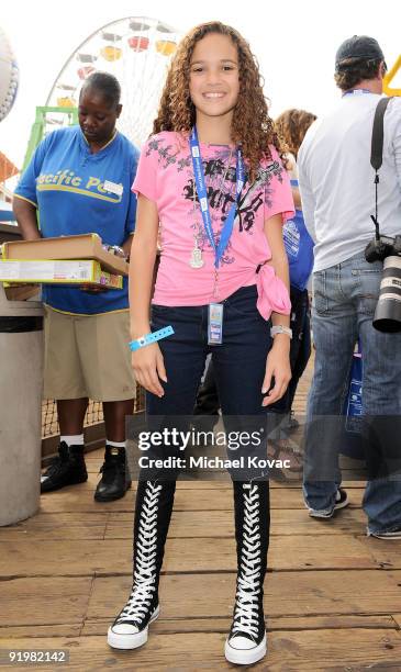 Actress Madison Pettis attends the Mattel And Children's Hospital UCLA's "Party On The Pier" at Santa Monica Pier on October 18, 2009 in Santa...