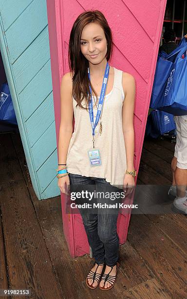 Actress Samantha Droke attends the Mattel And Children's Hospital UCLA's "Party On The Pier" at Santa Monica Pier on October 18, 2009 in Santa...