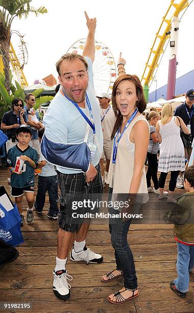 Actor David Deluise and actress Samantha Droke attend the Mattel And Children's Hospital UCLA's ''Party On The Pier'' at Santa Monica Pier on October...