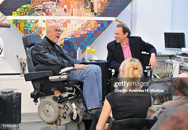 Artist Chuck Close and Adam Gopnik talk at The 2009 New Yorker Festival: Inside the Artist's Studio with Chuck Close at Chuck Close Studio on October...