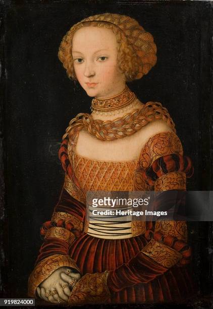 Portrait of a young woman. , ca 1537. Found in the collection of Statens Museum for Kunst, Copenhagen.