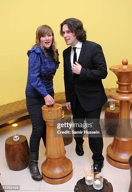 Edgar Wright and Jessica Hynes attend the afterparty of 'Up In The Air' during the Times BFI 53rd London Film Festival at Asia De Cuba on October 18,...