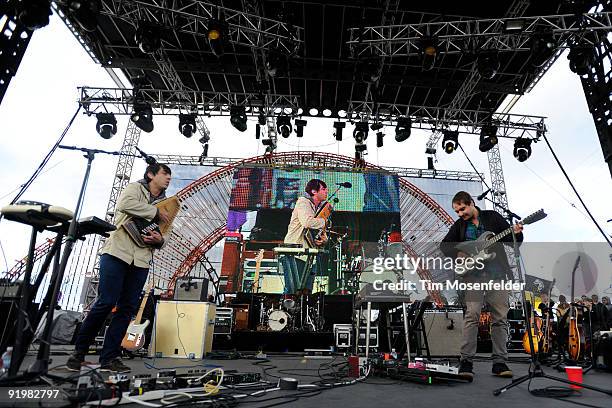 Daniel Rossen and Ed Droste of Grizzly Bear perform as part of the Treasure Island Music Festival on October 18, 2009 in San Francisco, California.