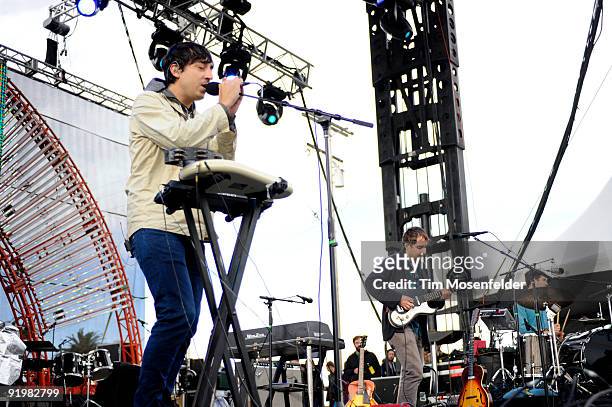 Daniel Rossen, Ed Droste, and Christopher Bear of Grizzly Bear perform as part of the Treasure Island Music Festival on October 18, 2009 in San...