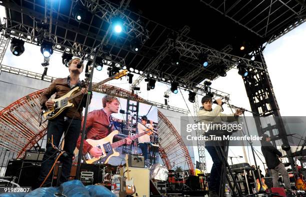 Chris Taylor, Daniel Rossen, Ed Droste, and Christopher Bear of Grizzly Bear perform as part of the Treasure Island Music Festival on October 18,...