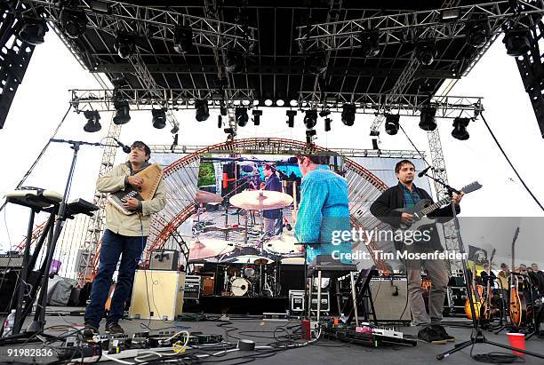 Daniel Rossen and Ed Droste of Grizzly Bear perform as part of the Treasure Island Music Festival on October 18, 2009 in San Francisco, California.