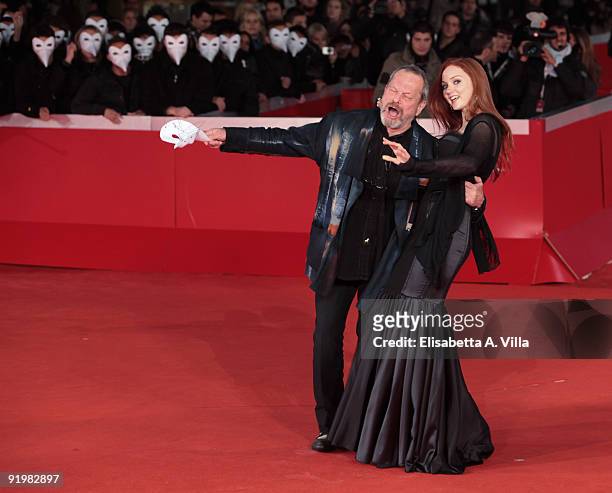 Director Terry Gilliam and actress Lily Cole attend 'The Imaginarium Of Doctor Parnassus' Premiere during day 4 of the 4th Rome International Film...