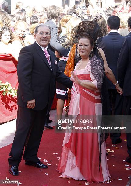 Maria Linares Rodriguez attends the wedding of Pastora Soler and Francis Vinolo on October 17, 2009 in Seville, Spain.