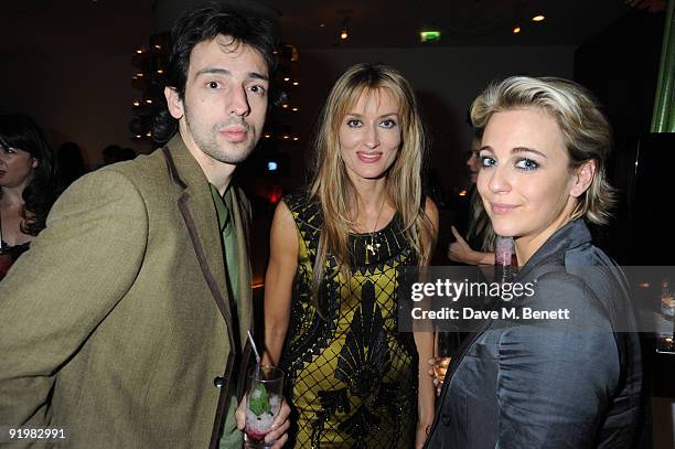 Ralf Little, actress Natascha McElhone and Miranda Raison attend the afterparty of 'Up In The Air' during the Times BFI 53rd London Film Festival at...