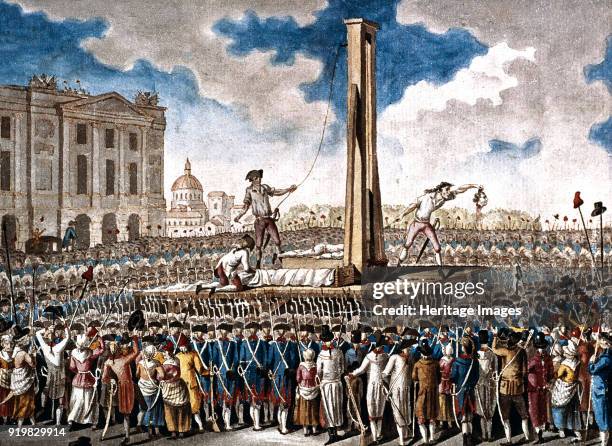 The Execution of Louis XVI in the Place de la Revolution on 21 January 1793, 1790s. Found in the collection of Musée Carnavalet, Paris.