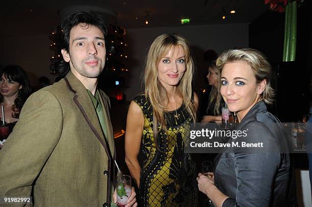 Ralf Little, actress Natascha McElhone and Miranda Raison attend the afterparty of 'Up In The Air' during the Times BFI 53rd London Film Festival at...