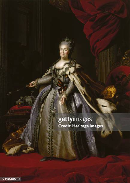 Portrait of Empress Catherine II , 1780s. Found in the collection of State Hermitage, St. Petersburg.