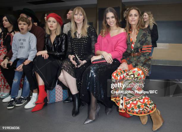 Tess Ward, Jade Parfitt, Amber Le Bon and Yasmin Le Bon attend the Temperley London show during London Fashion Week February 2018 at on February 18,...