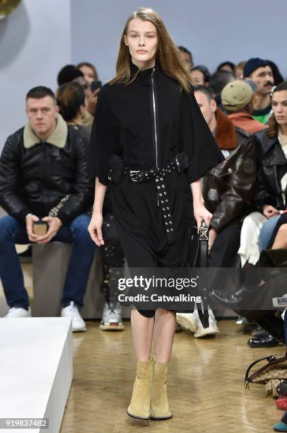 Model walks the runway at the J.W.Anderson Autumn Winter 2018 fashion show during London Fashion Week on February 17, 2018 in London, United Kingdom.