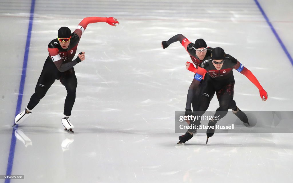 In the men's team pursuit at the PyeongChang 2018 Winter Olympics