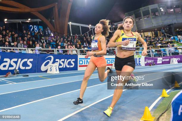 Nina Brino and Rhea Vilette during the Athletics French Championship Indoor on February 17, 2018 in Lievin, France.