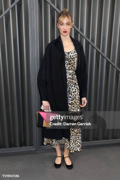 Eva Riccobono attends the Temperley London show during London Fashion Week February 2018 at on February 18, 2018 in London, England.