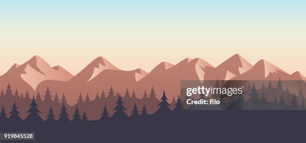 mountain wilderness landschaft hintergrund - canada landscape room for type stock-grafiken, -clipart, -cartoons und -symbole