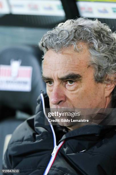 Dominique Rocheteau, sport director of Saint Etienne during the Ligue 1 match between Angers SCO and AS Saint-Etienne at Stade Raymond Kopa on...