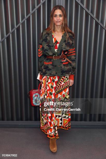 Yasmin Le Bon attends the Temperley London show during London Fashion Week February 2018 at on February 18, 2018 in London, England.