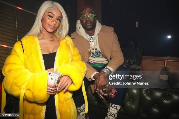 Saweetie and 2 Chainz attend as Remy Martin presents Beats Party on February 17, 2018 in Los Angeles, California.