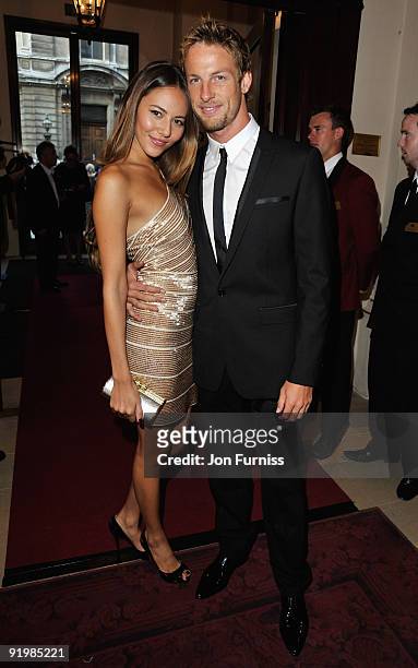 Jenson Button and girlfriend Jessica Michibata arrive for the GQ Men of the Year awards at The Royal Opera House on September 8, 2009 in London,...
