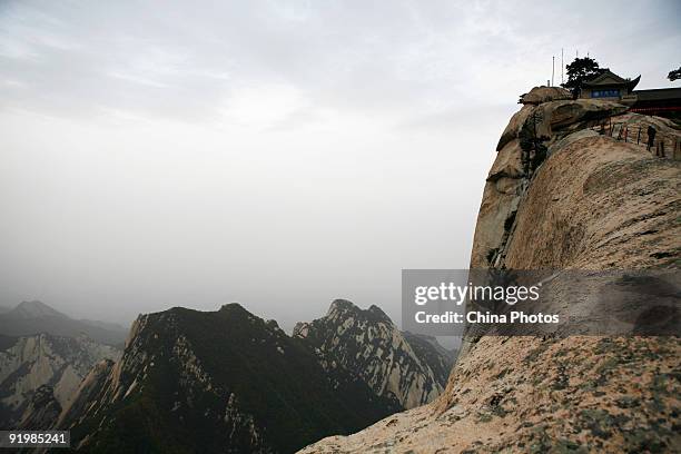 View of the West Peak on the Huashan Mountain on October 18, 2009 in Huayin, Shaanxi Province, China. Huashan, located at an altitude of 2154.9...