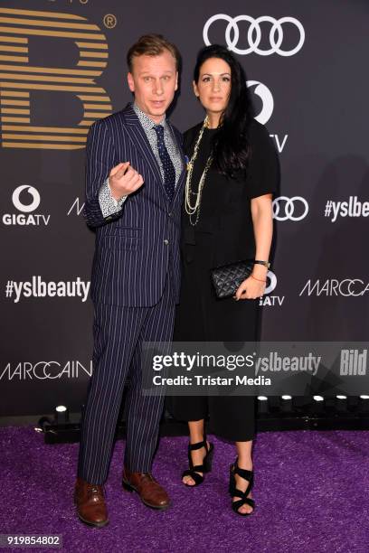 Robert Stadlober, Minu Barati Fischer attend the PLACE TO B Party on February 17, 2018 in Berlin, Germany.
