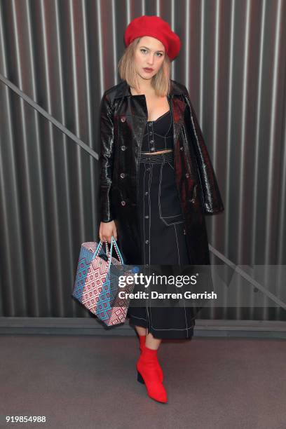 Tess Ward attends the Temperley London show during London Fashion Week February 2018 at on February 18, 2018 in London, England.