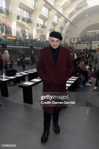 Sascha Lilic attends the Temperley London show during London Fashion Week February 2018 at on February 18, 2018 in London, England.