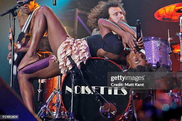 Shingai Shoniwa of The Noisettes performs at Girlguiding UK's Big Gig at Wembley Arena on October 17, 2009 in London, England.