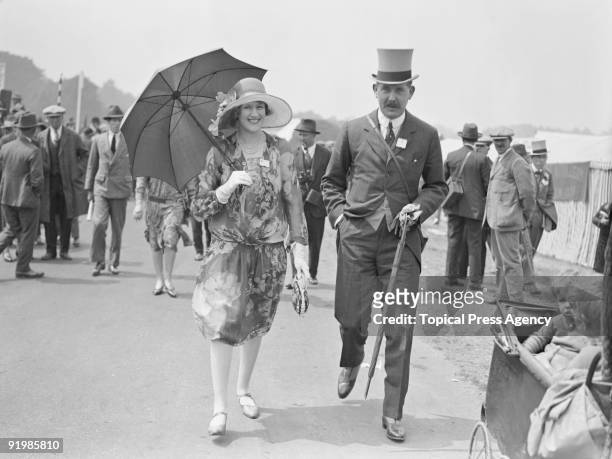 Alice Pearl , Lady Montagu of Beaulieu at Ascot races with Major Egerton, 15th June 1927.