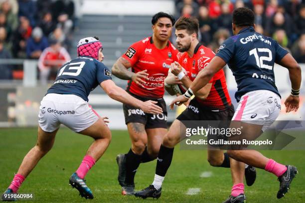 Hugo Bonneval of Toulon during the Top 14 match between Toulon and Stade Francais at Felix Mayol Stadium on February 17, 2018 in Toulon, France.
