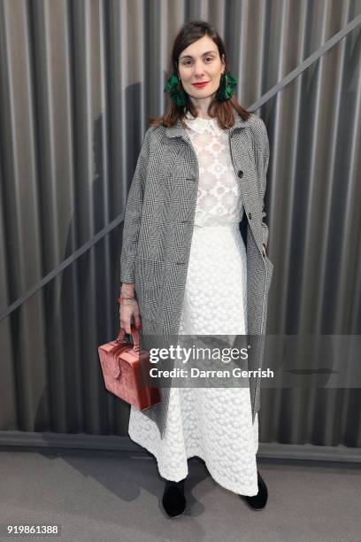 Maria Kastani attends the Temperley London show during London Fashion Week February 2018 at on February 18, 2018 in London, England.