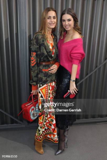 Yasmin Le Bon and Amber Le Bon attend the Temperley London show during London Fashion Week February 2018 at on February 18, 2018 in London, England.