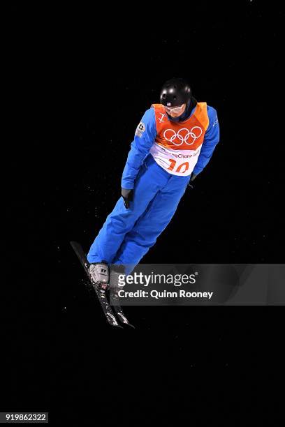 Jonathon Lillis of the United States competes during the Freestyle Skiing Men's Aerials Final on day nine of the PyeongChang 2018 Winter Olympic...