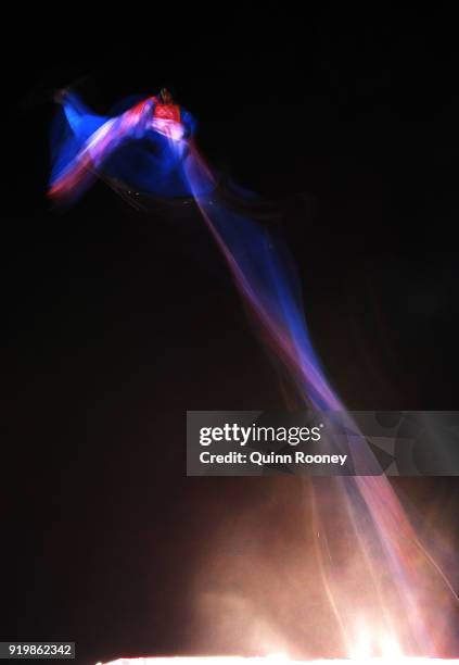 Jonathon Lillis of the United States competes during the Freestyle Skiing Men's Aerials Final on day nine of the PyeongChang 2018 Winter Olympic...