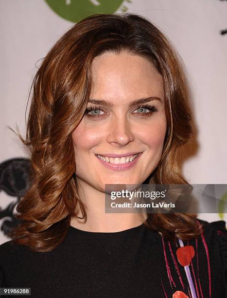 Actress Emily Deschanel attends the "Whale Wars" and the Sea Shepherd Conservation Society event on October 17, 2009 in Hollywood, California.