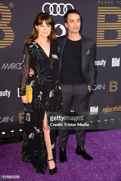 Nikolai Kinski and his girlfriend Ina Paule Klink attend the PLACE TO B Party on February 17, 2018 in Berlin, Germany.