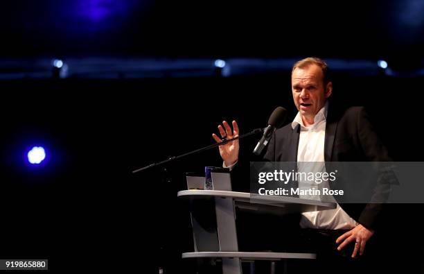 Bernd Hoffmann attends the Hamburger SV General Assembly at Kuppel on February 18, 2018 in Hamburg, Germany.