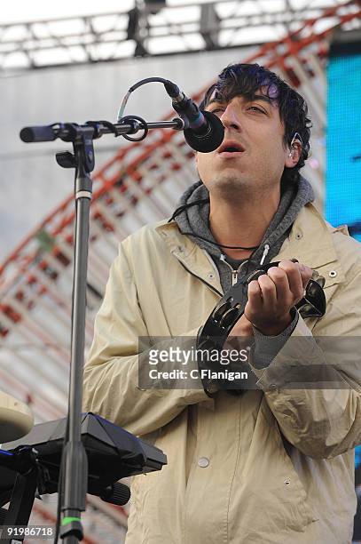 Musician Ed Droste of Grizzly Bear performs during Day 2 of the 2009 Treasure Island Music Festival on October 18, 2009 in San Francisco, California.