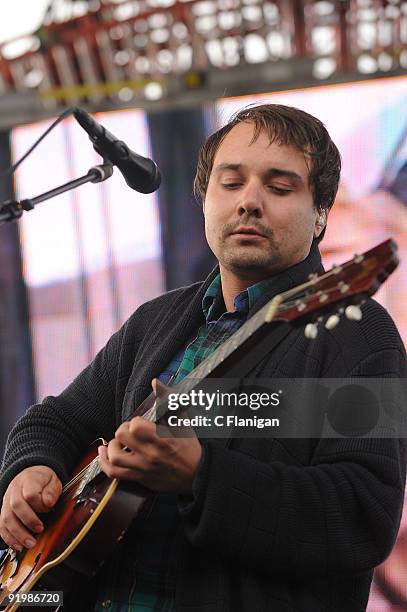 Musician Daniel Rossen of Grizzly Bear performs during Day 2 of the 2009 Treasure Island Music Festival on October 18, 2009 in San Francisco,...