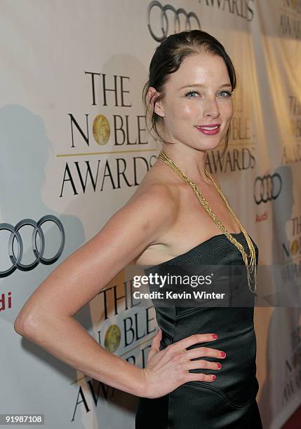 Actress Rachel Nichols arrives at the first annual "Noble Awards" at the Beverly Hilton Hotel on October 18, 2009 in Beverly Hills, California.