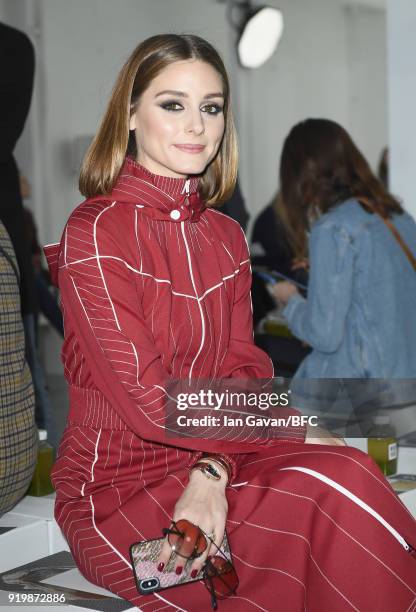 Olivia Palermo attends the Preen by Thornton Bregazzi show during London Fashion Week February 2018 at on February 18, 2018 in London, England.