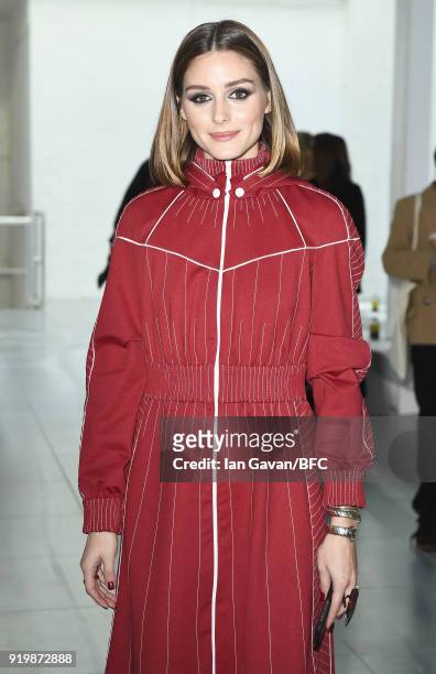 Olivia Palermo attends the Preen by Thornton Bregazzi show during London Fashion Week February 2018 at on February 18, 2018 in London, England.